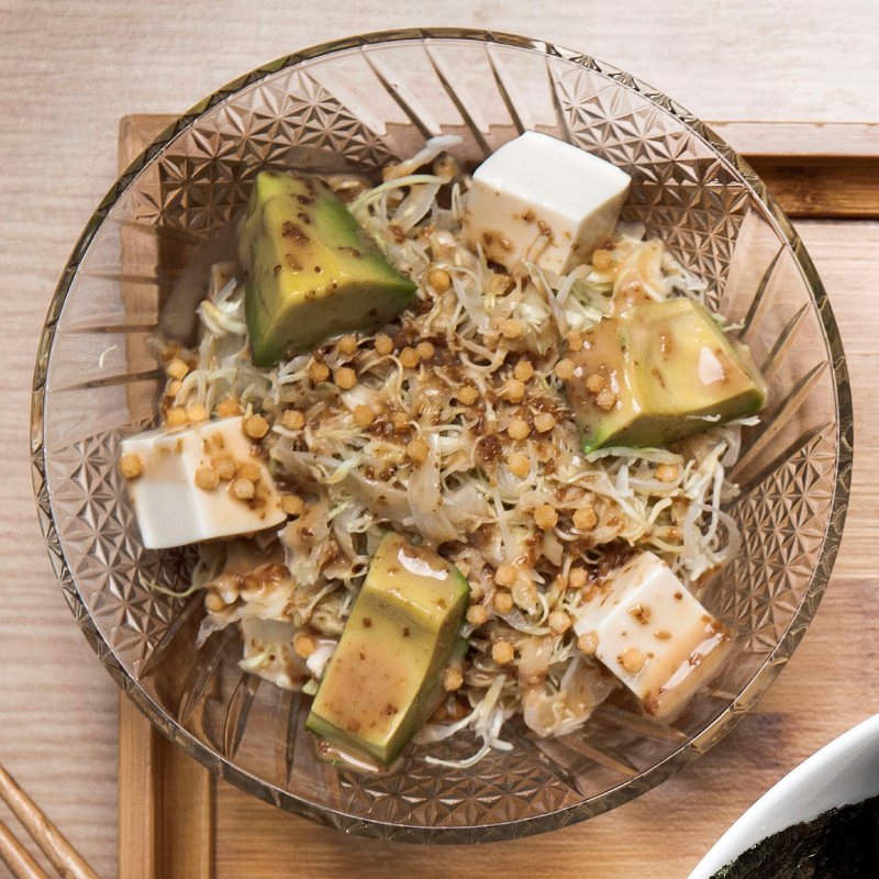 牛油果沙律，特色在加了日式米通，提升口感層次。