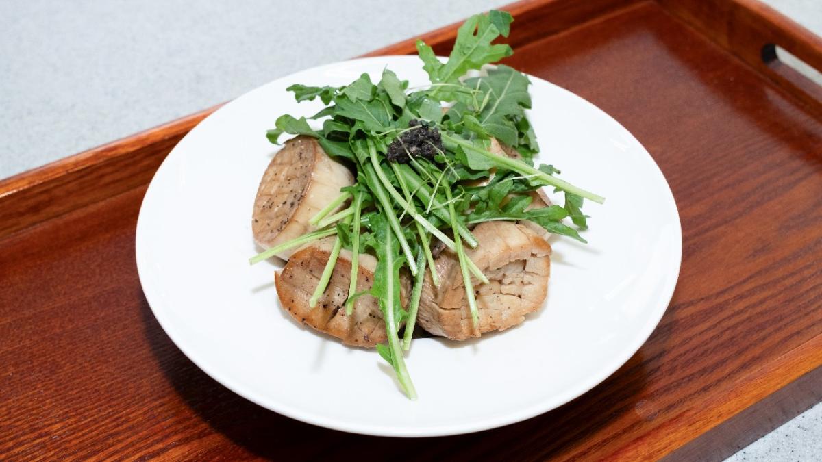 香煎杏鮑菇素帶子配素牛油蘑菇意大利飯